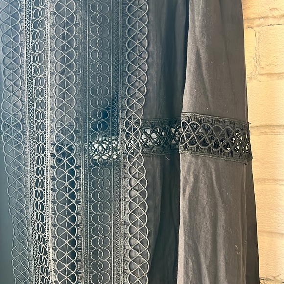 Charo Ruiz Ladies Black "Ruth" Tiered Maxi Skirt, Sheer Panels, Size Medium, NWT - Picture 4 of 5